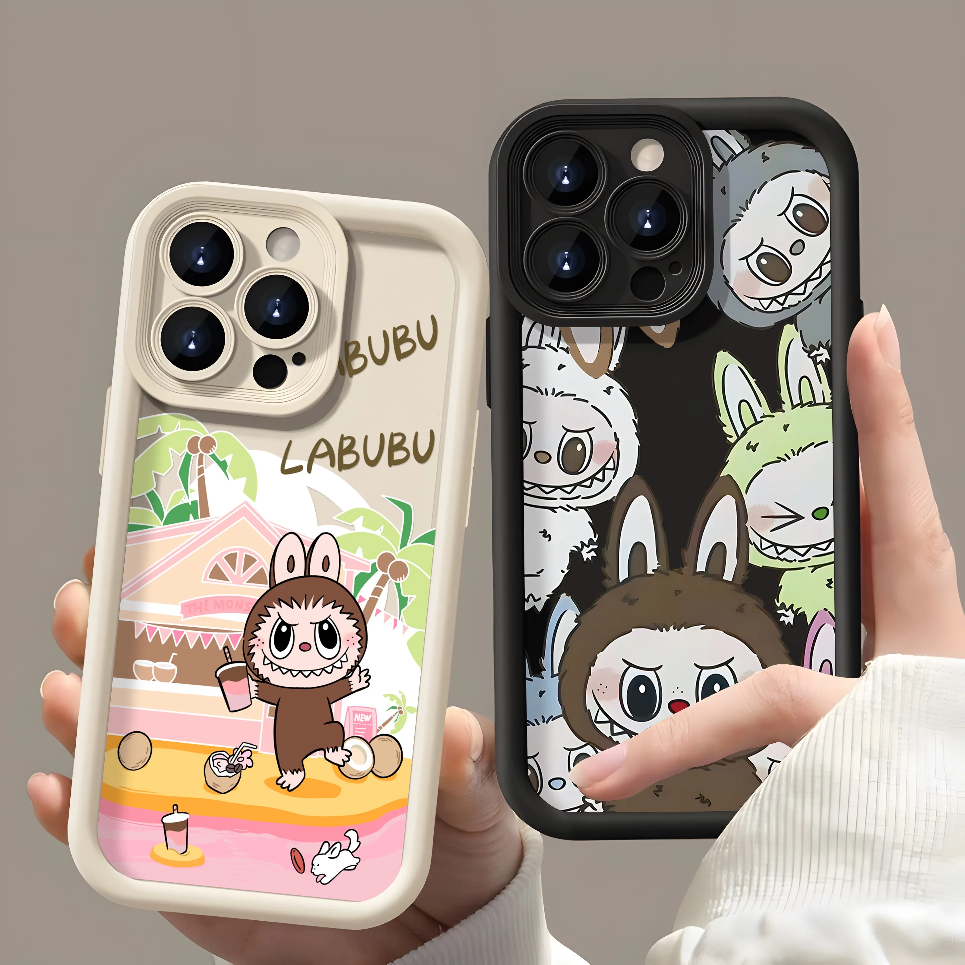 Kawaii labubu dos desenhos animados nova capa de telefone quente para oppo a5 a7 a16 a17 a38 a53 a54 a55 a58 a72 a74 a76 a78 a94 a98 4g 5g y2k capa