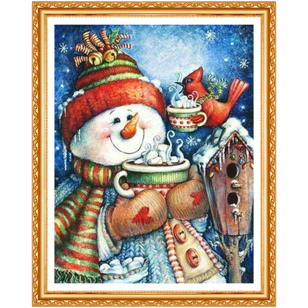 5D DIY Diamond Painting Cross Stitch snowman Full Diamond Embroidery Square Diamond  Pictures Needlework VS382