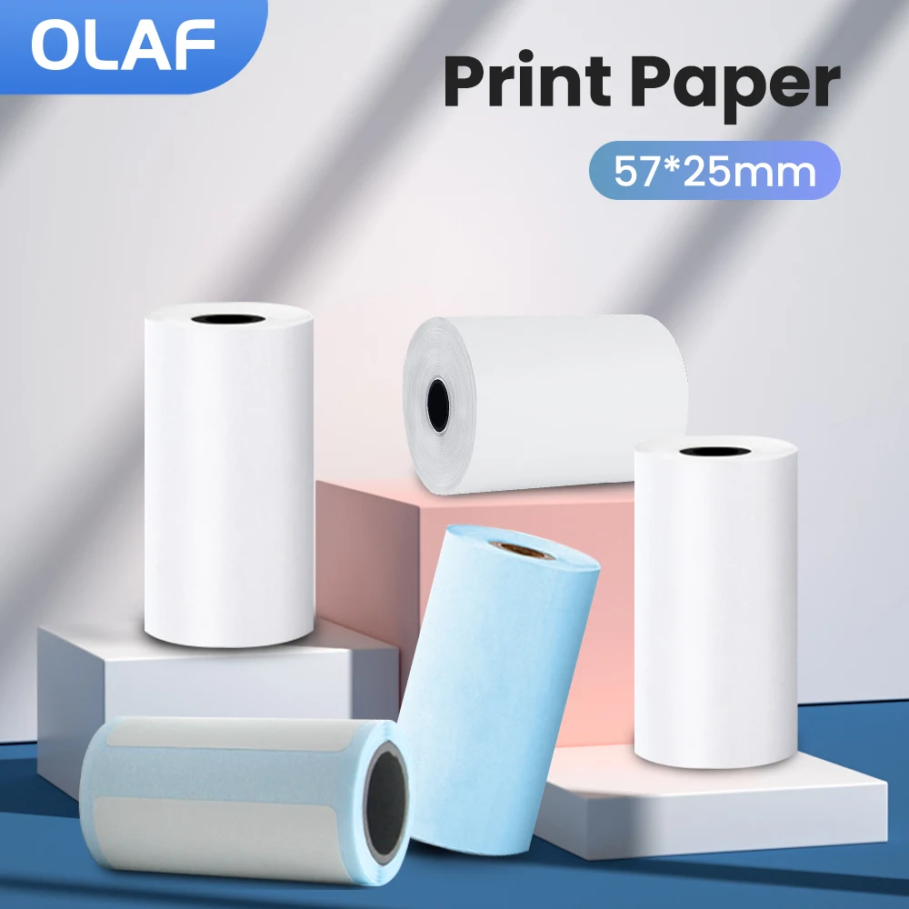 57 * 25 mm Mini impresora Etiqueta de papel de impresión Pegatinas autoadhesivas Papel térmico HD en color Foto de teléfono móvil Impresora de