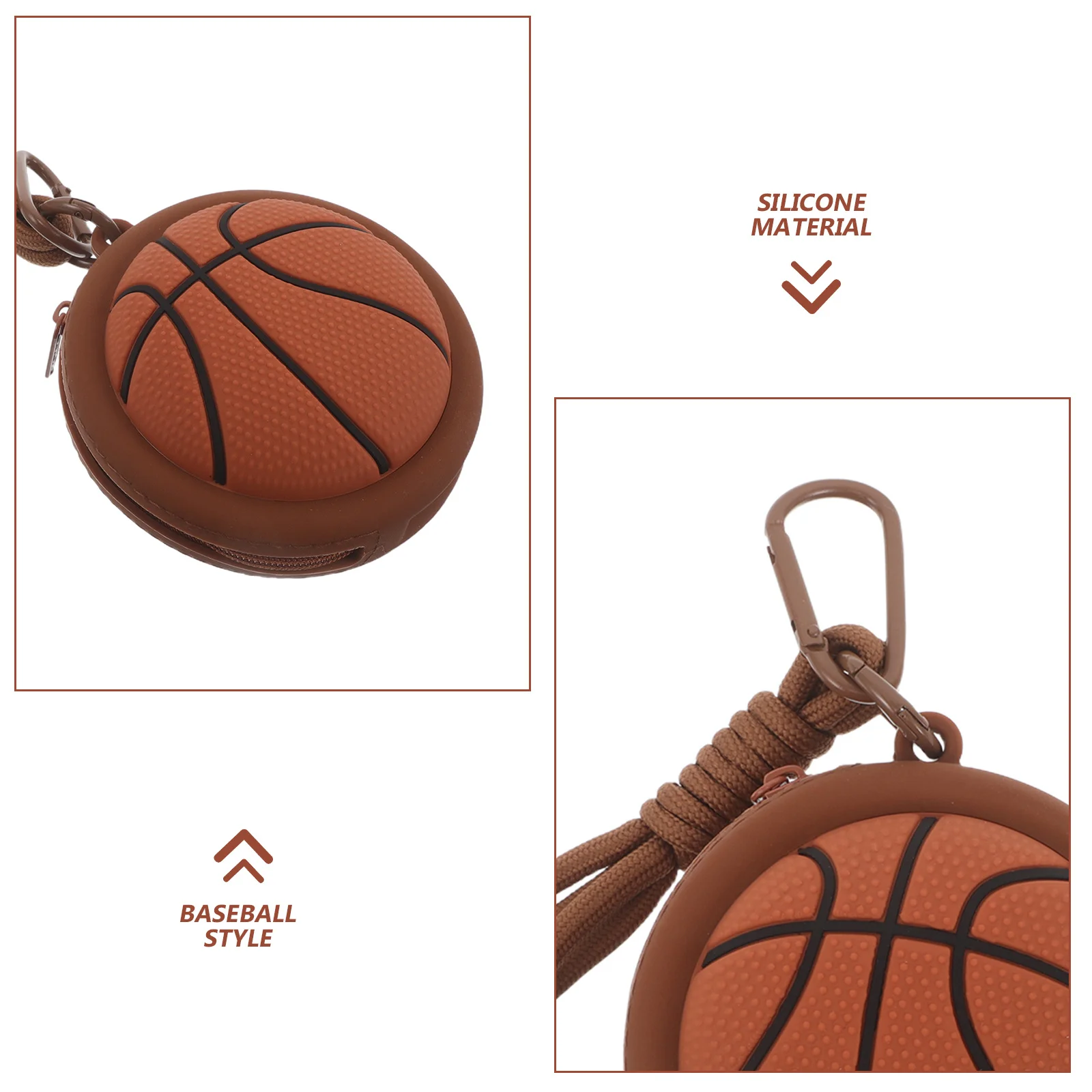 محفظة صغيرة من السيليكون لكرة السلة للعملات المعدنية، محفظة تغيير صغيرة لسماعات الأذن، مفاتيح، حامل البطاقة، حقيبة تنظيم محمولة لمحبي الرياضة #2