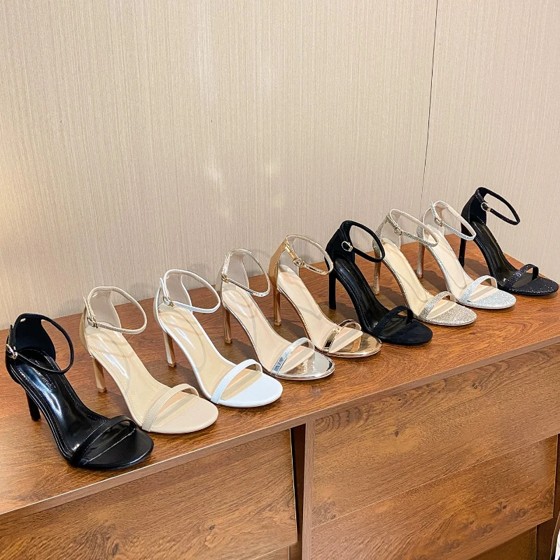 2026 New Arrival TOMONYE Black Sandals Women Open Toe Buckle Stiletto High Heels Versatile One Strap Party Sandals TYSH2026BK