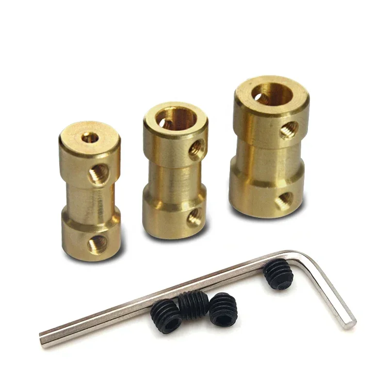 2Pcs Motor Shaft Coupling 2mm 2.3mm 3mm~6mm Coupler Connector Sleeve Adapter Brass Transmission Joint for RC Boat Car Airplane