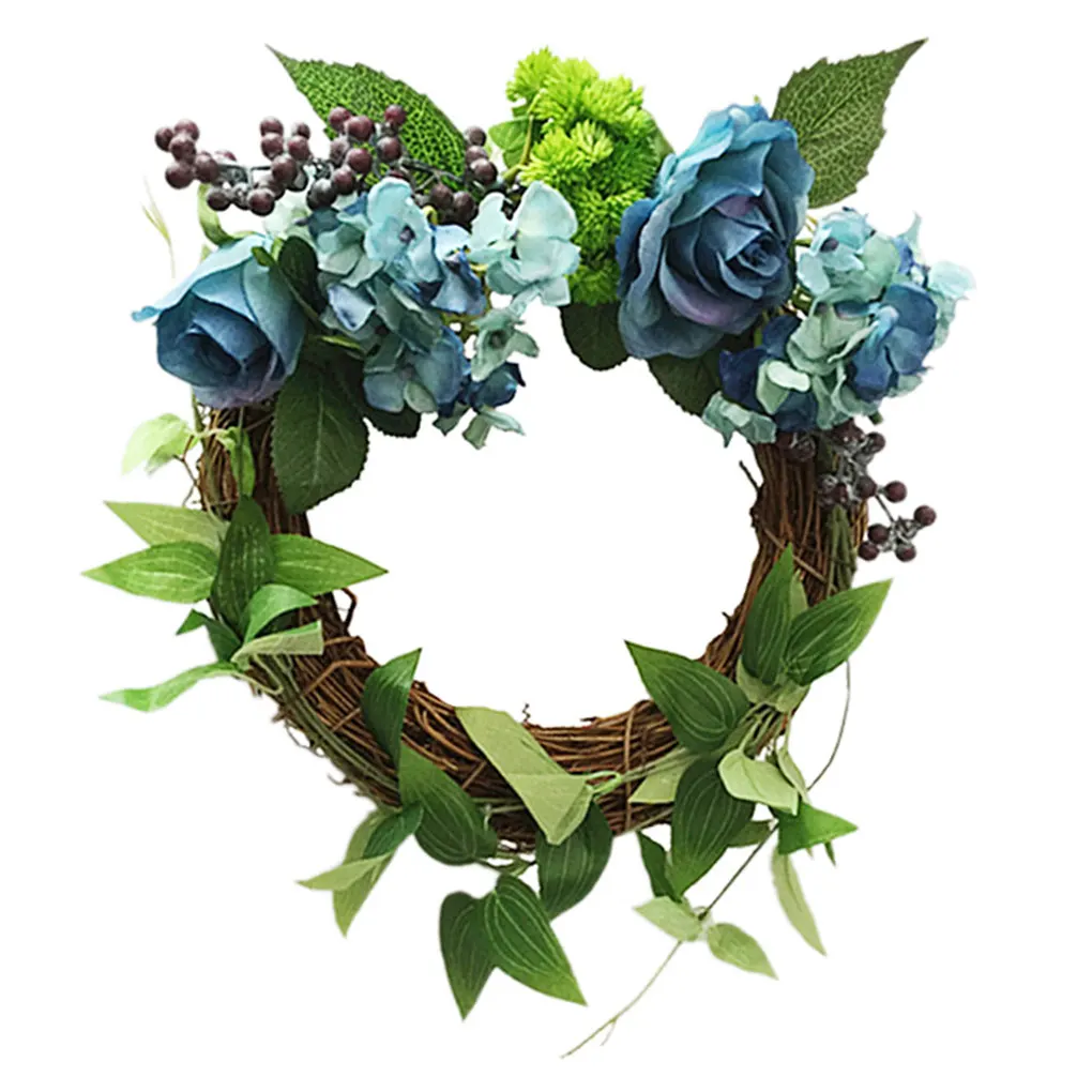

Искусственные ягодные листья венок пластиковый цветочный круглый декор дома свадебное растение украшение