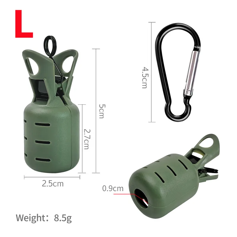 L+M Size Squid Jig Protector Set Octopus Egi Hook Cover Cuttlefish Umbrella Lure Cap Wood Shrimp Bait Tackle with Carabiner view 3