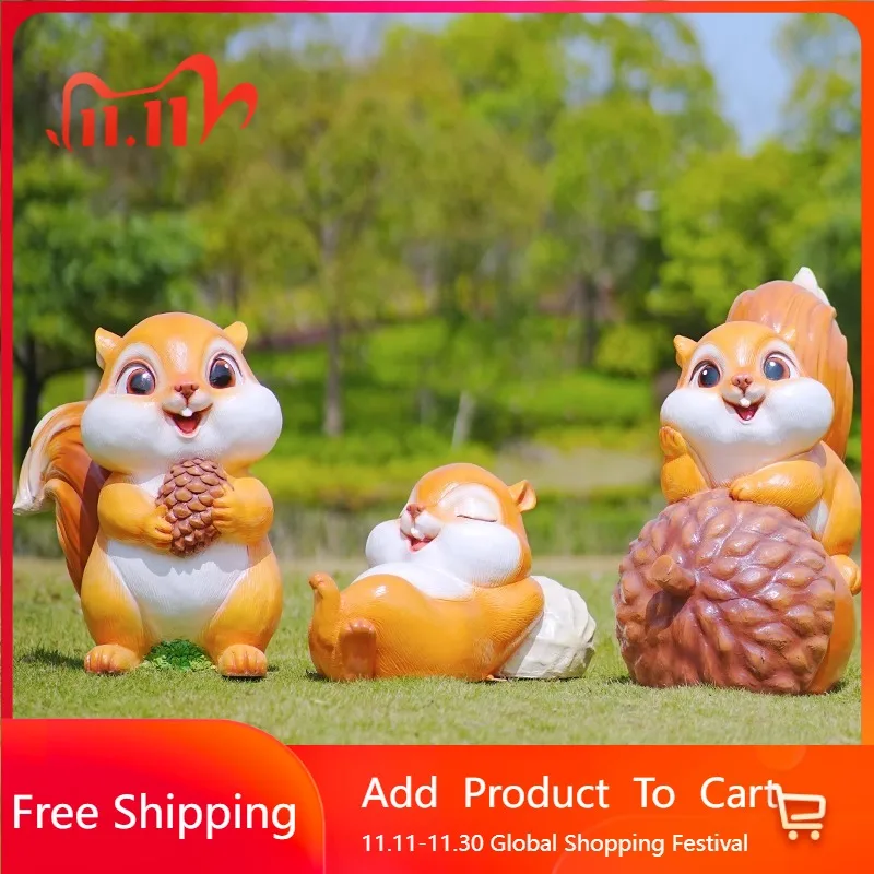 

Squirrel Animal Sculptures Molds Yard Street Designer Trendy Creative Display Garden Statues Unique Jardim Outdoor Decorations