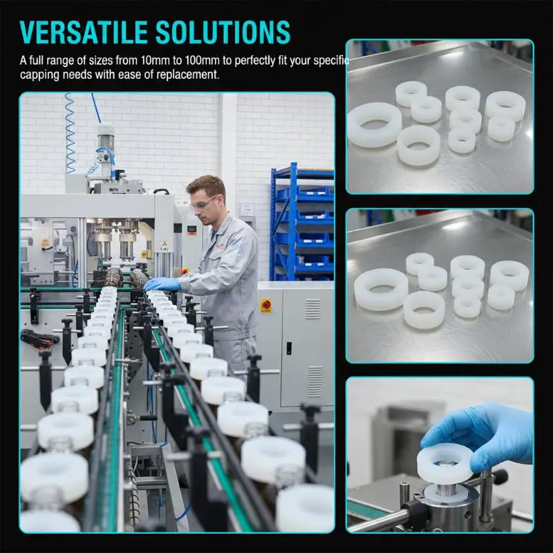 10-50MM Electric Pneumatic Capping Machine Accessories Silicone Pad Locking Bottle Cap Rubber Sleeve view 4