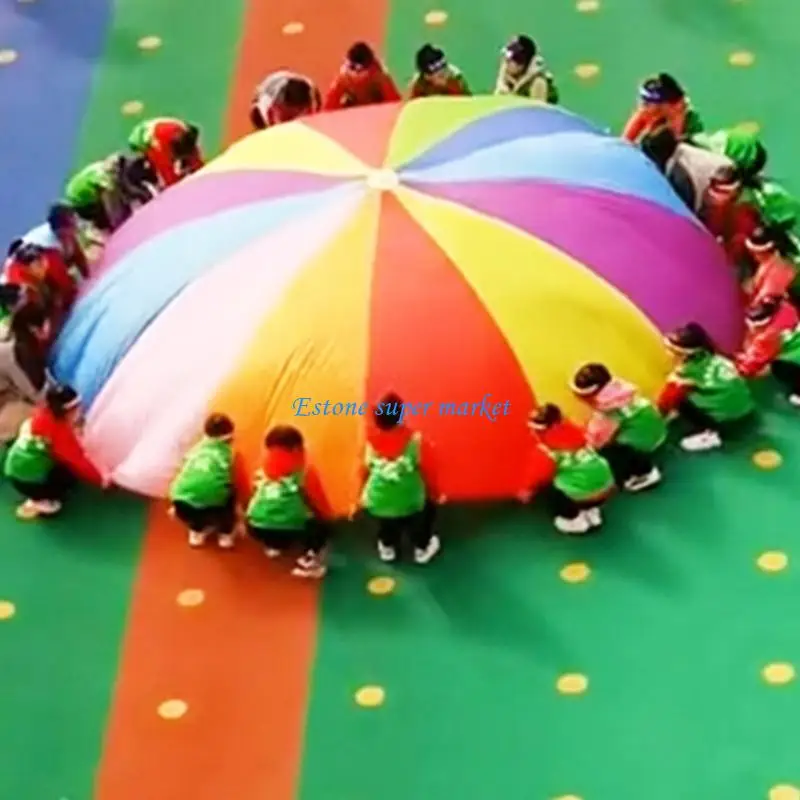 090B Rainbow Parachute Toy Kids Developmental Toy With 8 Colors For Outdoor Games