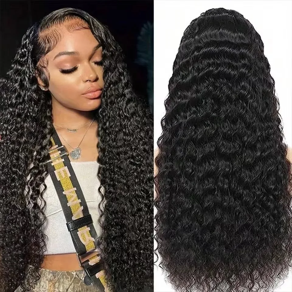 

250 Density Deep Wave 13x6 13x4 Hd Transparent Lace Frontal Wig Curly Human Hair Wigs For Women Wigs Water Wave Lace Front Wig