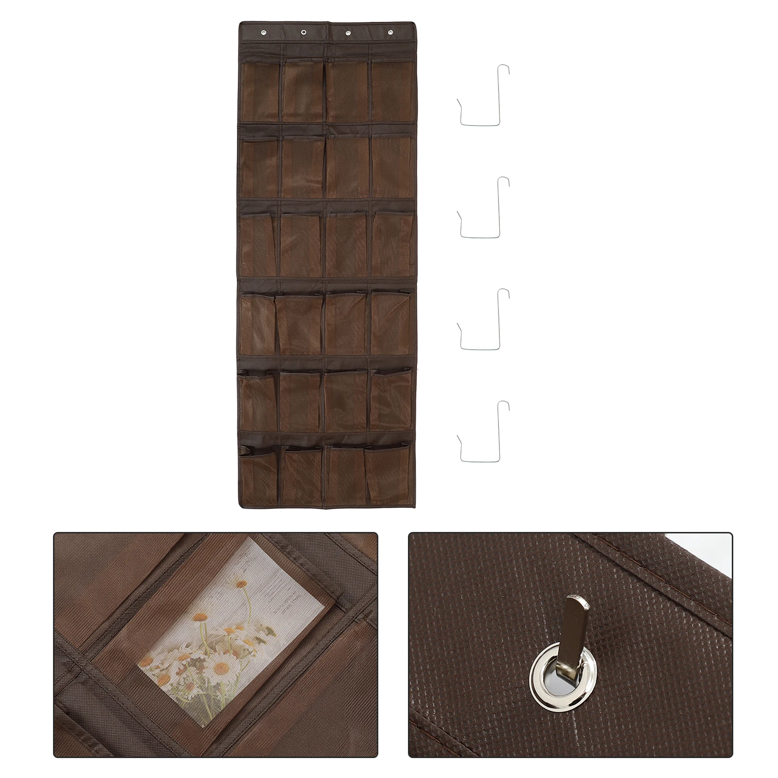 

1pc Hanging Storage Bag Wall Organizer Multi-Pocket Door Pouch Non-Woven Space-Saving Apartment Home Reusable