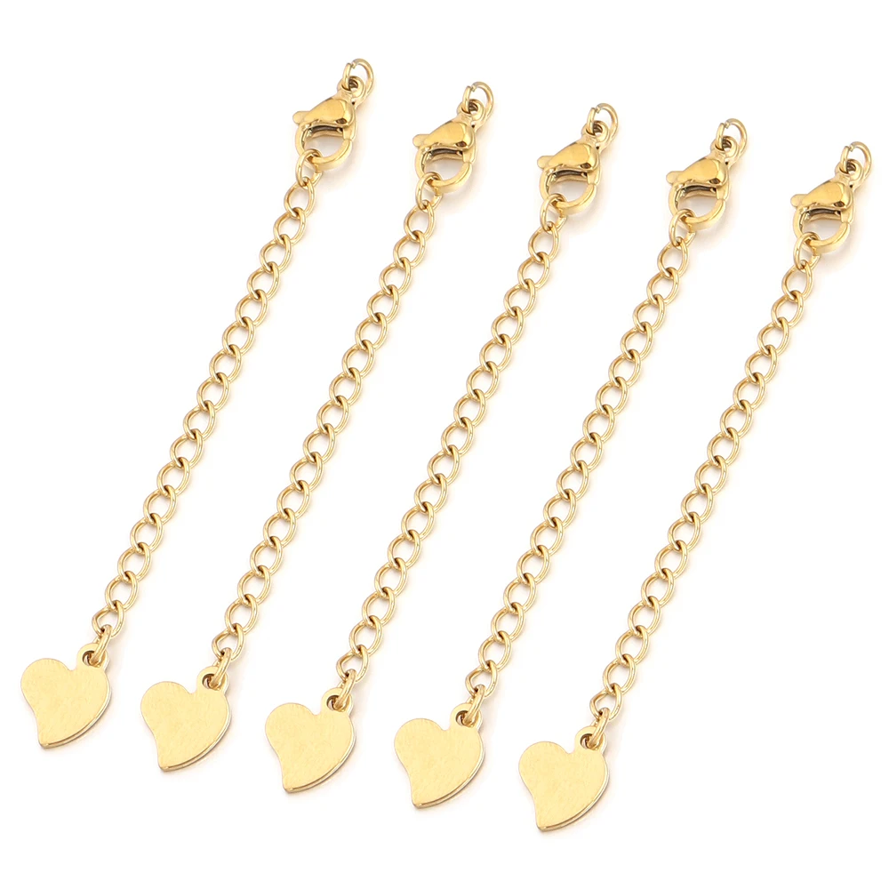 5–10 Stück Edelstahl-Verlängerungsketten mit Karabinerverschlüssen, Schwanzketten-Verbinder für die Schmuckherstellung, DIY-Armbänder, Halsketten – Detail 7