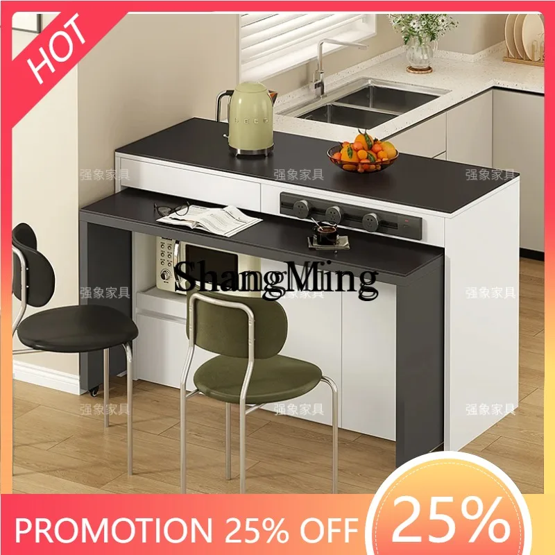 CLMovable Island Integrated Kitchen Island Dining Table Separate Bar Sideboard Integrated