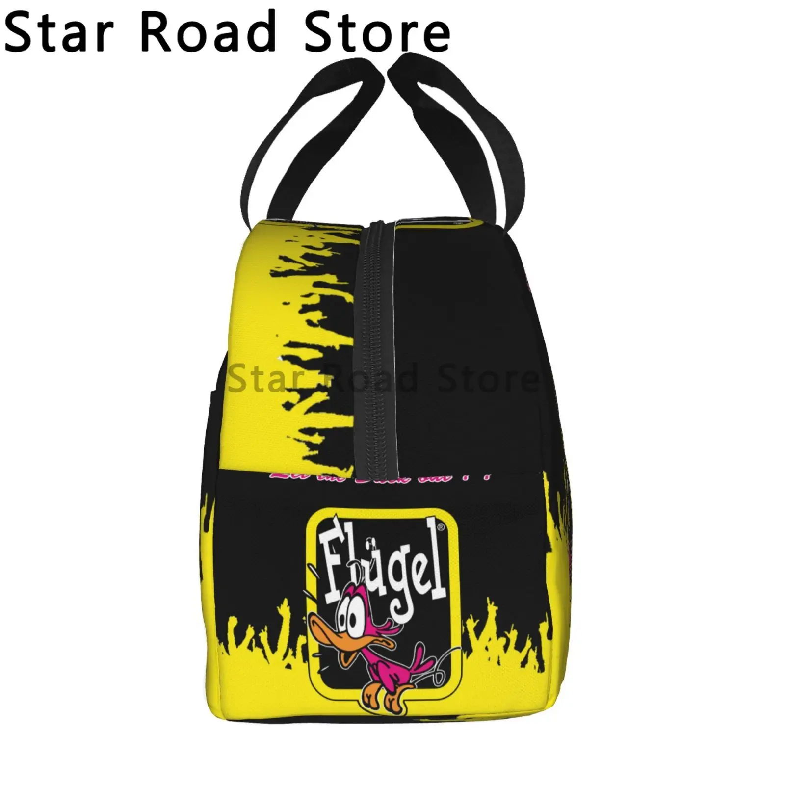 حقيبة غداء معزولة بشعار بيرة Flugel للنساء ، مبرد مهرجان الرقص الإلكتروني القابل لإعادة التدوير ، صندوق حراري ، عمل مكتبي #5