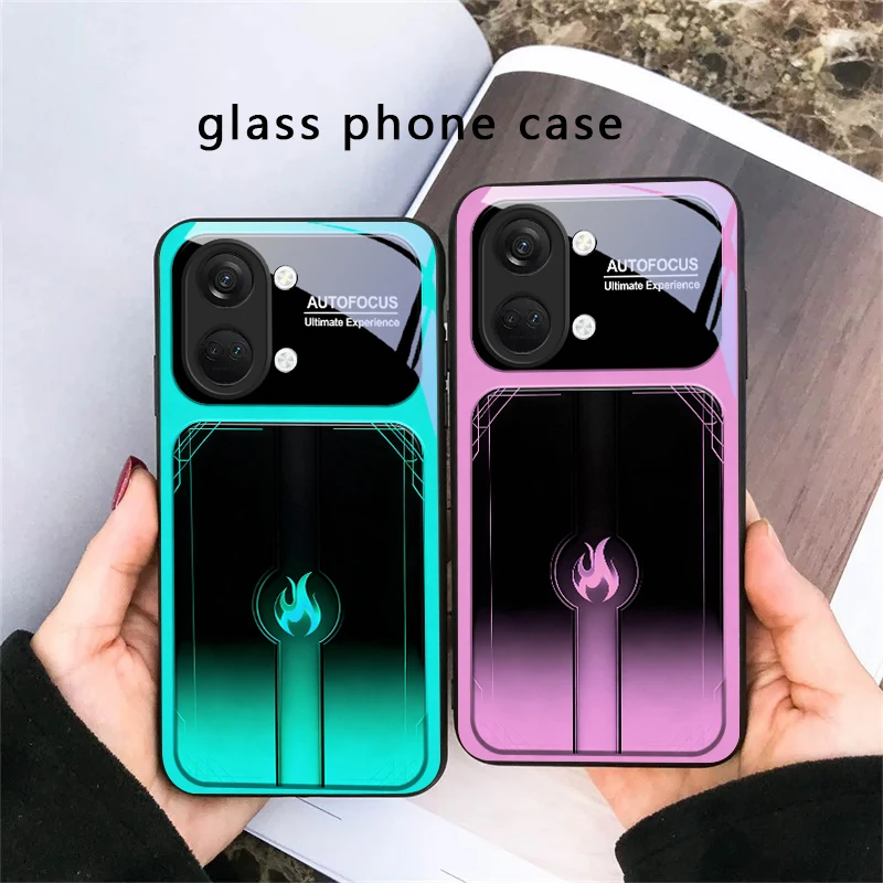 Dazzling purple flames For OnePlus Ace 2 3 2V 5 Pro Nord CE 2T 2 3 Lite N20 N30 6 7T 8 8T 9 10 Pro 11R 12R 13R Glass Phone Case
