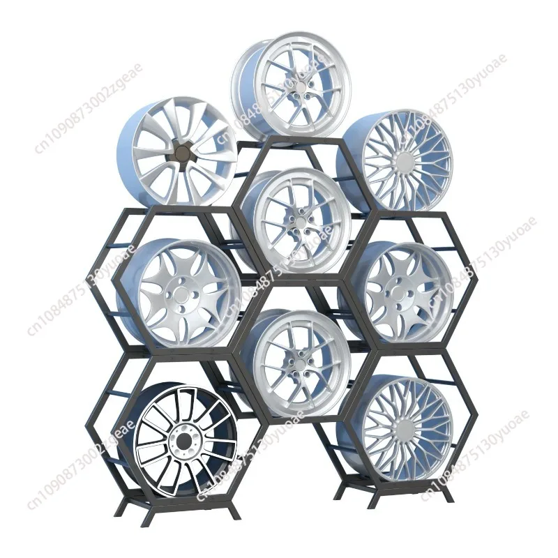 Expositor de piezas modificadas para tiendas 4S de ruedas de coche, expositor de cubos de rueda, expositor de llantas, vitrina de exhibición de cubos de rueda de acero