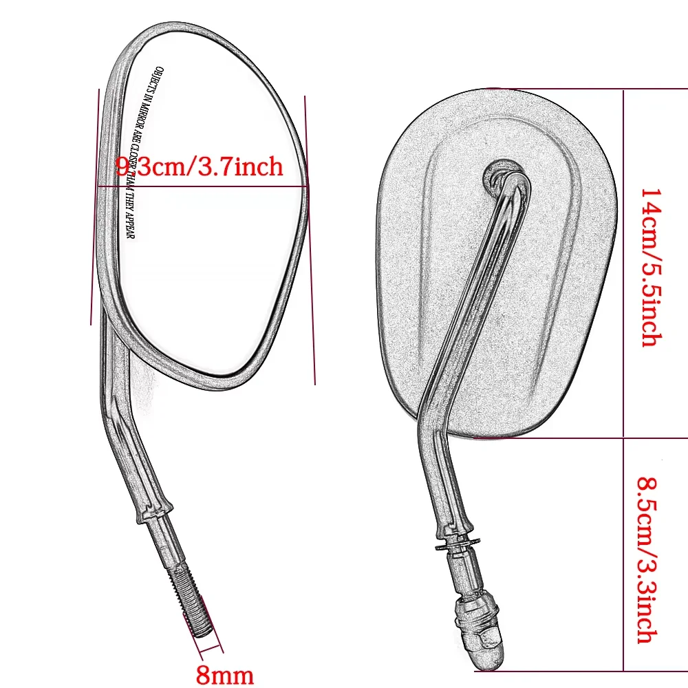 1 Pair Motorcycle Rear View Side Mirrors For Harley Touring XL 883 sportser Dyna Bobber Chopper Chrome/Black Moto Accessories