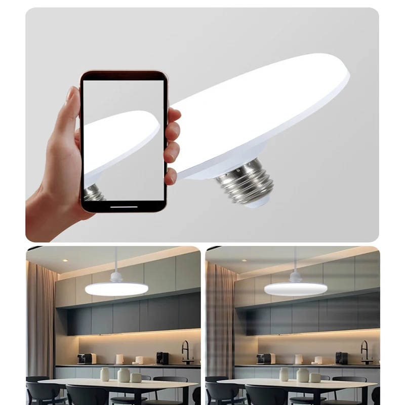 Led Bulb Household White Flying Disc Lamp E27 Screw-on White Waterproof Eye-protecting Lighting Lamp