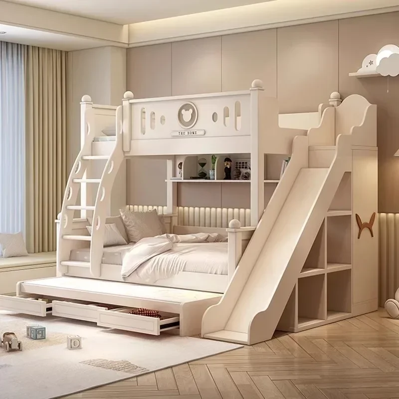 Children's furniture Children's bed with ladder cabinet sliding bold solid wood bunk bed bunk bed