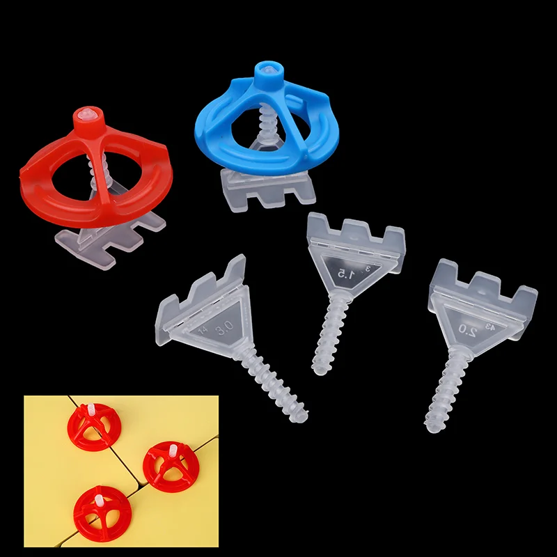 50/100PCS Tile Laying Wall Floor Fixing Construction Tools Ceramic Tile Leveling System Clips Spacers Straps Spiral Wadge