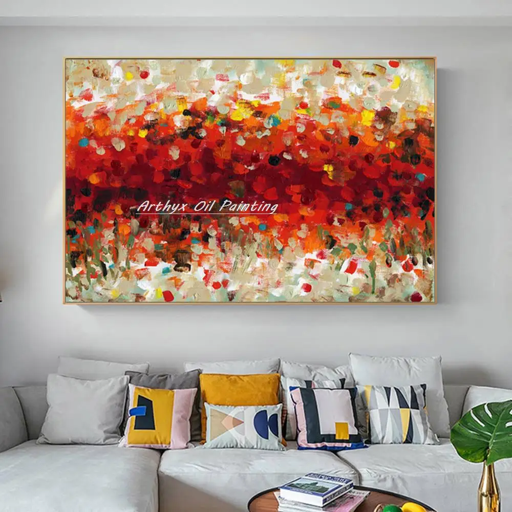 Arthyx Pop Art,Handpainted Colorful Abstract Oil Painting On Canvas,Modern Wall Picture For Living,Bedroom,Home,Hotel Decoration