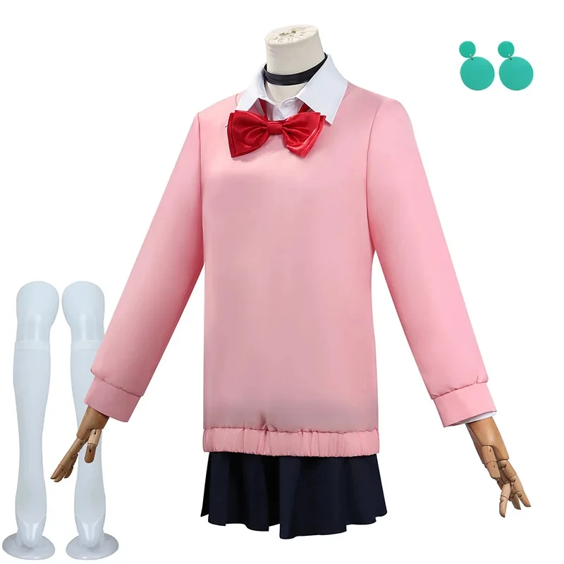 Ayase Momo Cosplay DAN DA DAN Cosplay Costume Dandadan Wig Women Hoodie Skirt Earrings Halloween Party Role Playing Dress Outfit