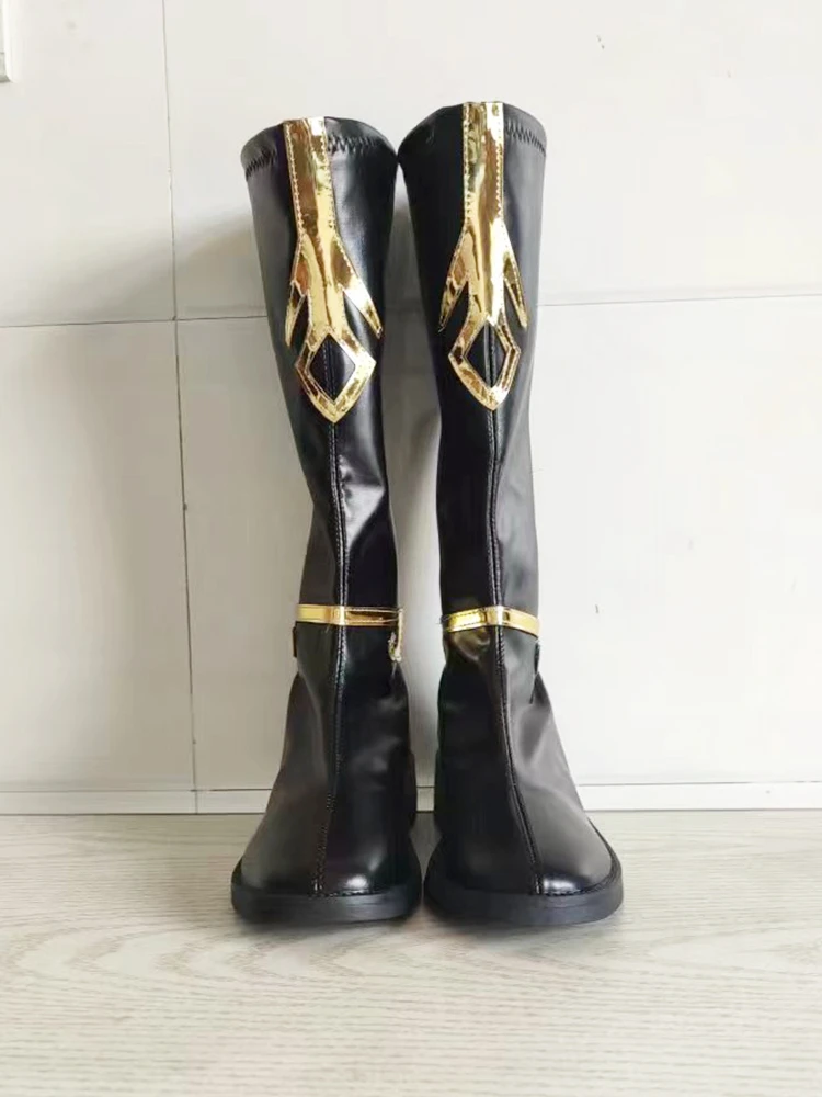Spiel Genshin Impact Lost Abyss Zhongli Cosplay Schuhe Halloween Frauen Männer Neue Lange Stiefel