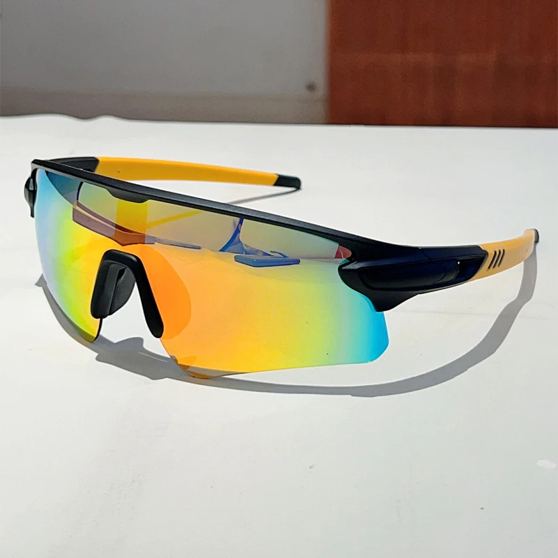 KAMMPT Y2k Sportbrille für Herren, 2025, neue halbrandlose Spiegel-Outdoor-Radsport-Sonnenbrille, umwickelt, runde, winddichte Sonnenbrille zum Angeln – Detail 5