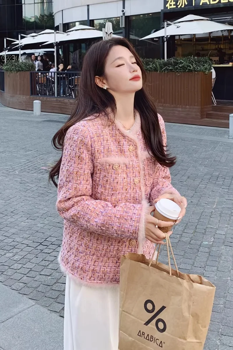 Pink Fragrant Thick Coat Women's Winter 2026 New High-quality Women's Short Liner Cotton Clothes