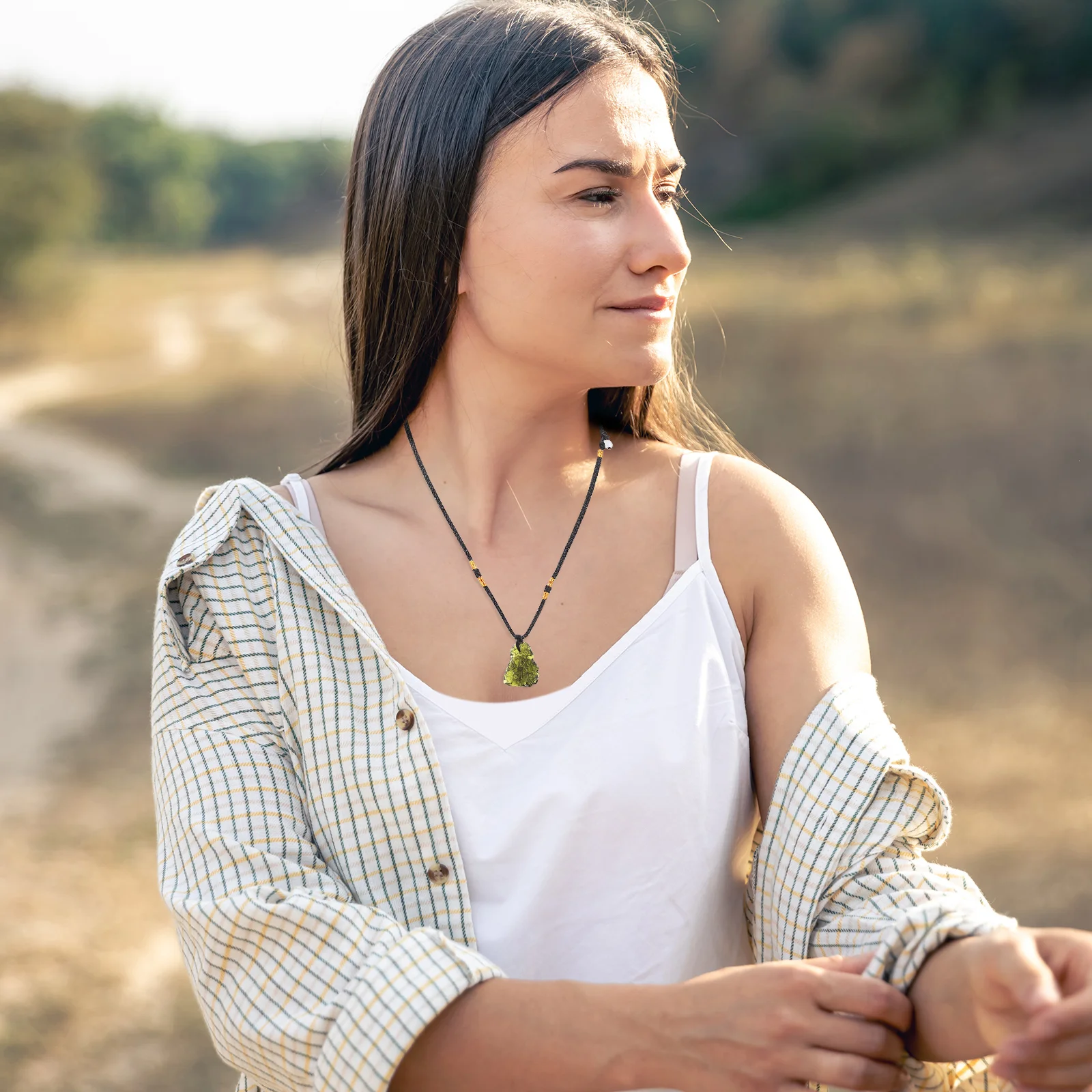 

Meteorite Pendant Necklace Charm Elegant Simple Irregular Jewelry Stylish Crystal