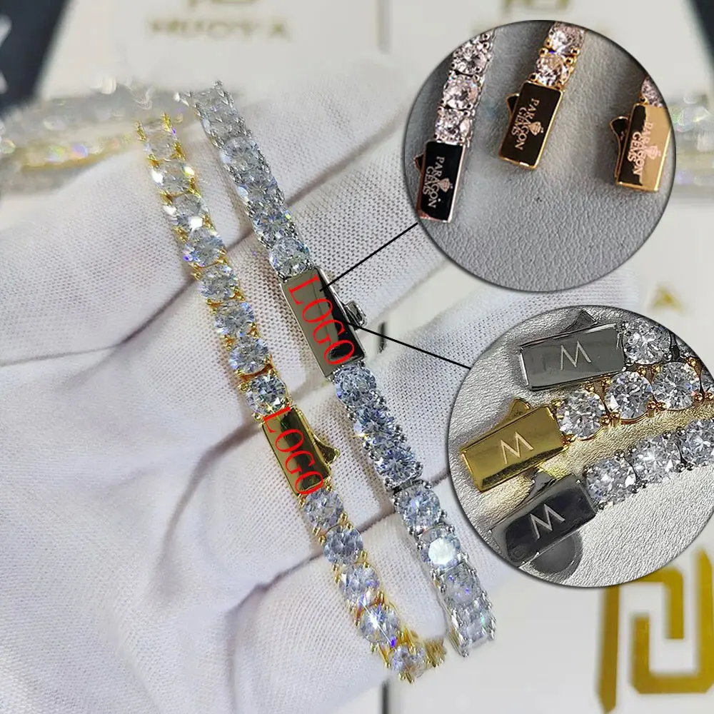 Iced Out Diamond Tennis Bracelet for Women Punk Hiphop Luxury 5A+ Cubic Zirconia Wedding Gold Color Hand Streetwear Jewelry