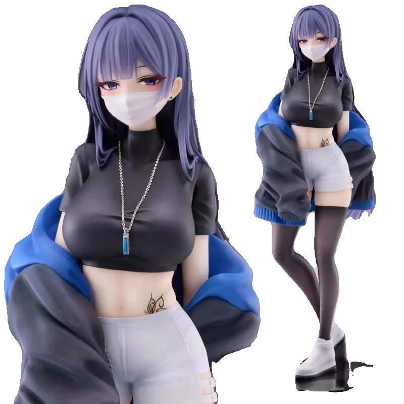 Versão da máscara de animação menina, Yuna bidimensional linda menina coleção figura ornamento modelo chassi desktop