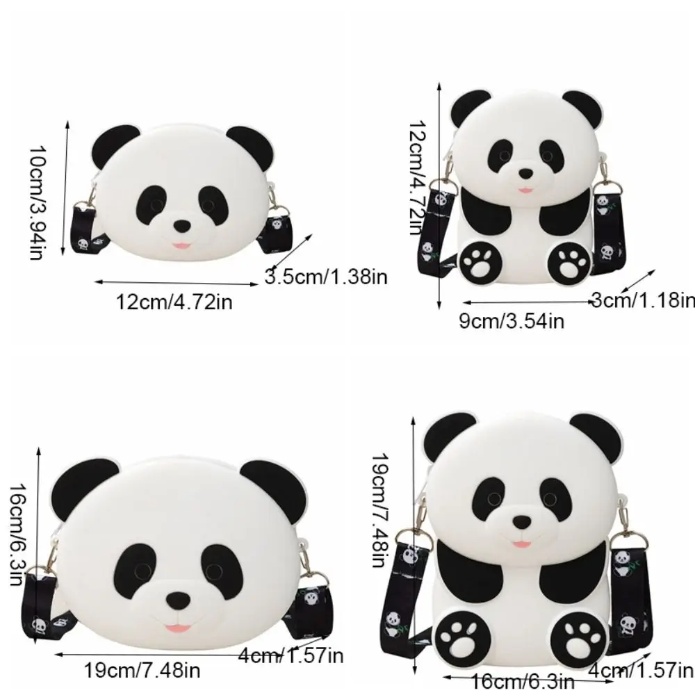 Bolso cruzado de Panda de dibujos animados para mujer, bolsa de silicona multifuncional con diseño de Panda, billetera con cremallera, monedero de dibujos animados