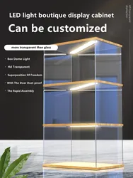 Customizable Size Acrylic Display Cabinet With Light Storage Box Building Block Model Display Case Clear Dustproof Display Box