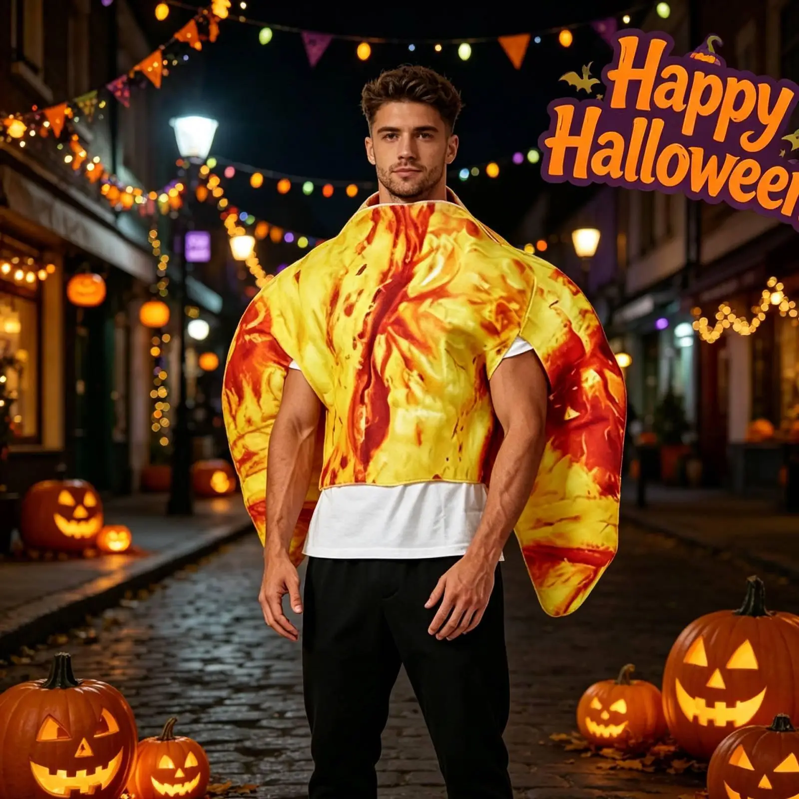 Halloween Bread Costume Decorative Props Cute Reusable Dress up Role Play Outfit Bread Jumpsuit for Themed Party Halloween