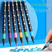 24/48/72/96 Colors Dual Brush Tip Glitter Art Markers Metallic Paint Marker Pens DIY Crafts Birthday Cards, Making Poster, Album 4