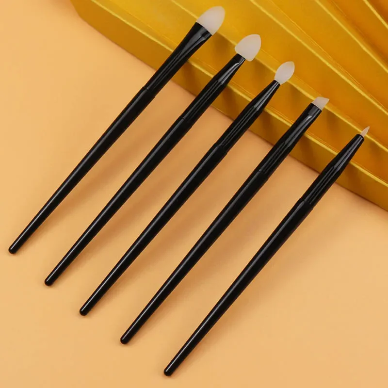 1/5Pcs Silicone Eyeshadow Brushes Soft Lip Balm Eyeliner Applicator Concealer Eyebrow Brushes Portable Facial Makeup Beauty Tool