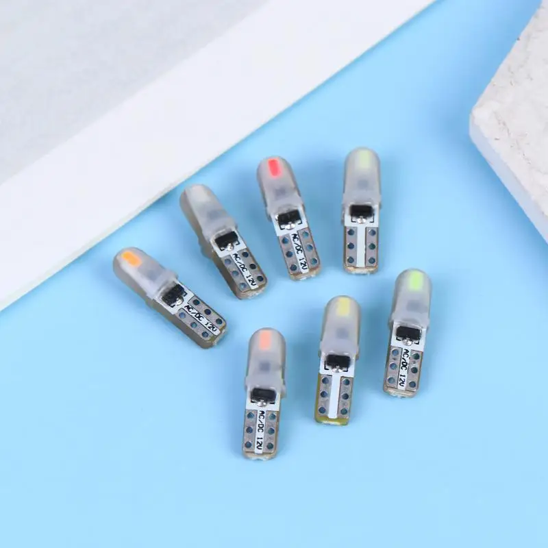 Car Interior T5 LED Bulb 10pcs 3014 2SMD Super Bright Dashboard Instrument Panel Light Kit for Auto Meter Gauge Replacement