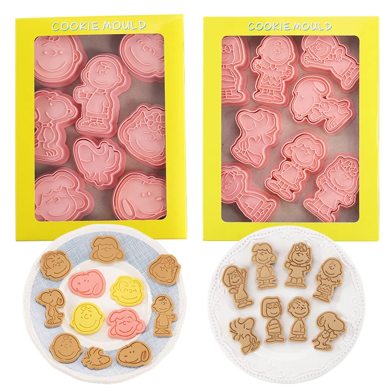 

8Pcs Snoopy Chocolate Silicone Mold Cartoon Model Cookie Candy Cake Mold Baking Pastry Tray Tool Cake Decorate Kitchen Accessory