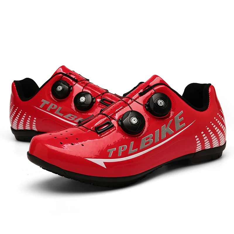 Male Rubber Bicycle Sport Shoes Black White Red Women Outdoor Road Cycling Training Sneakers Comfortable Unisex Bike Shoes