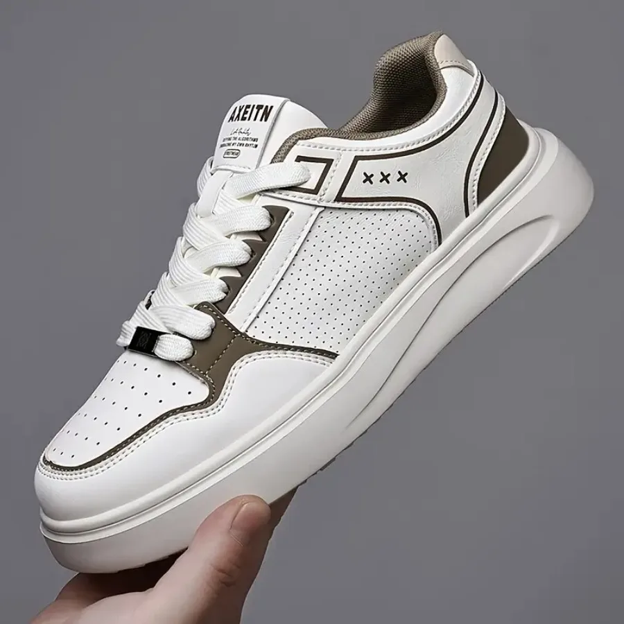 

Новые всесезонные дышащие перфорированные спортивные и повседневные кеды для мужчин 2026 года, белые кроссовки на мягкой подошве