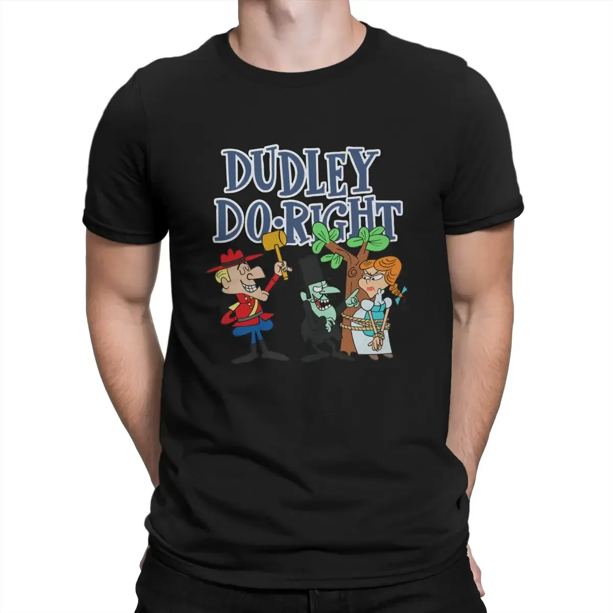 Men's Dudley Do-Right T Shirts Jay Ward Cartoons 100% Cotton Clothing Funny Short Sleeve Crewneck Tees New Arrival T-Shirt