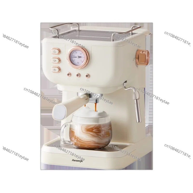 Household semi-automatic integrated retro concentrated high pressure extraction milk foam pressure coffee machine