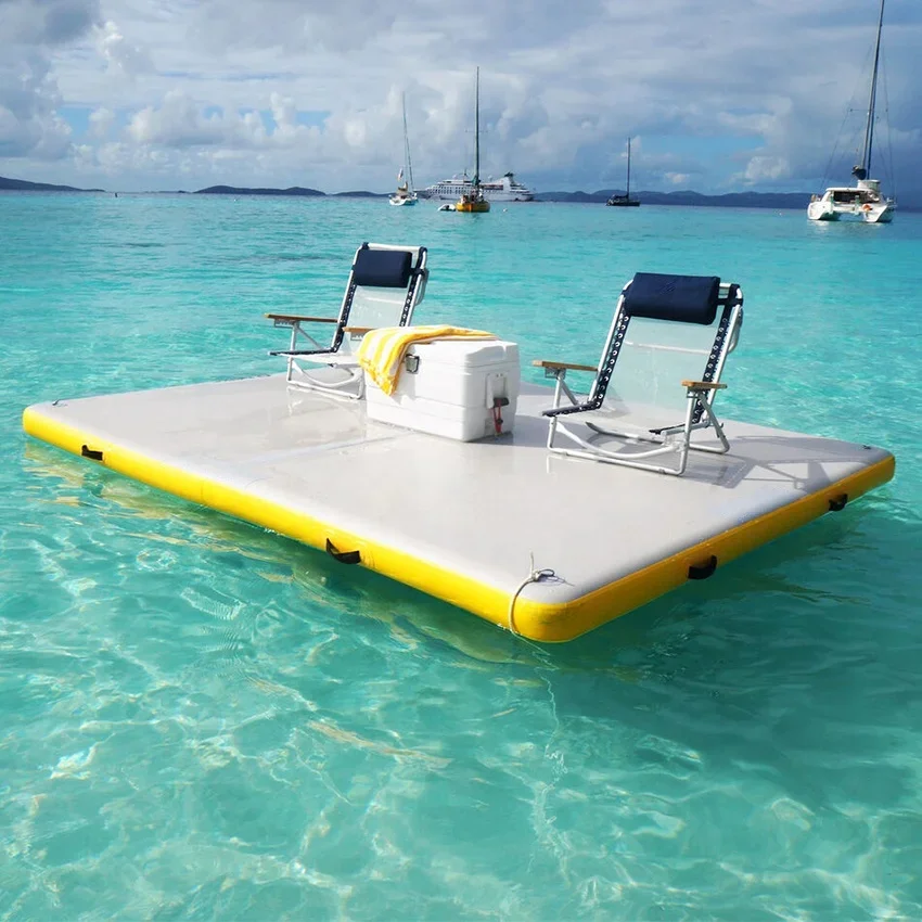Floating Water Platform Inflatable Island Floating Dock Outdoor Foldable Inflatable Drop Stitch Dockpromote sales
