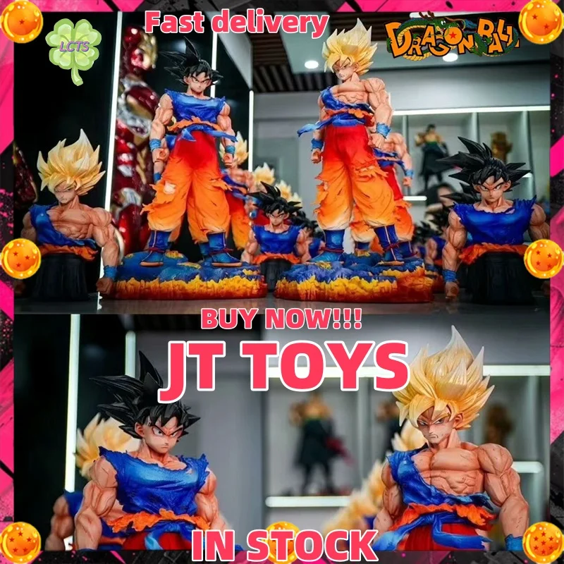 

В НАЛИЧИИ 35 см JT studio Dragon Ball Аниме Фигурка Сон Гоку Фигурка 2 Головки Коллекция ПВХ Модель Статуя Настольный Орнамент Подарочная Игрушка