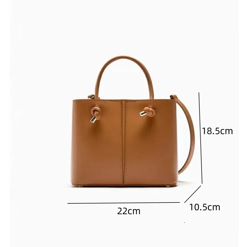 New Shoulder Bags Square Bag Women\'s Bags Advanced Bucket Bag Retro Fashion Solid Color Trend Leisure Versatile Crossbody Bags