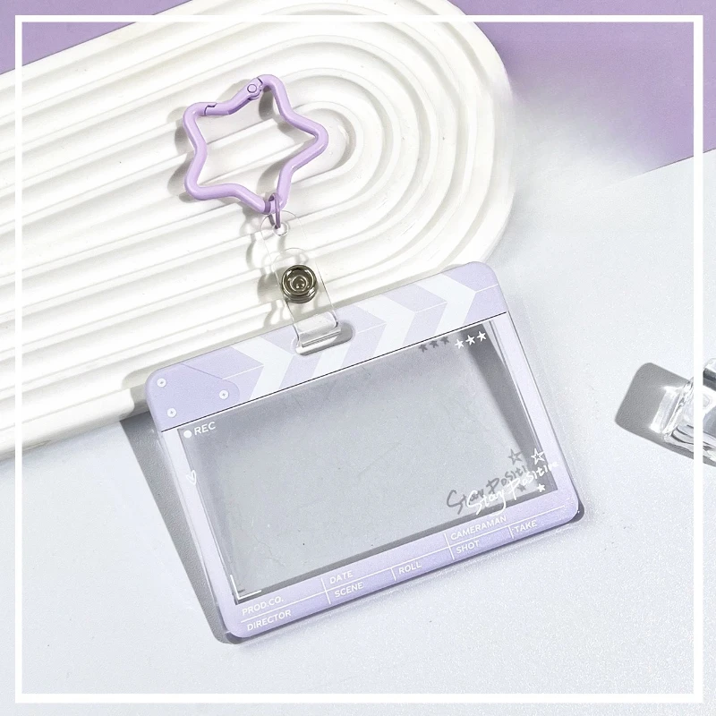 Kpop Idol Photo ID Card Holder Sliding Cover INS Casual Card Protector Clear School ID Card Cover  Accessory Student Supplies