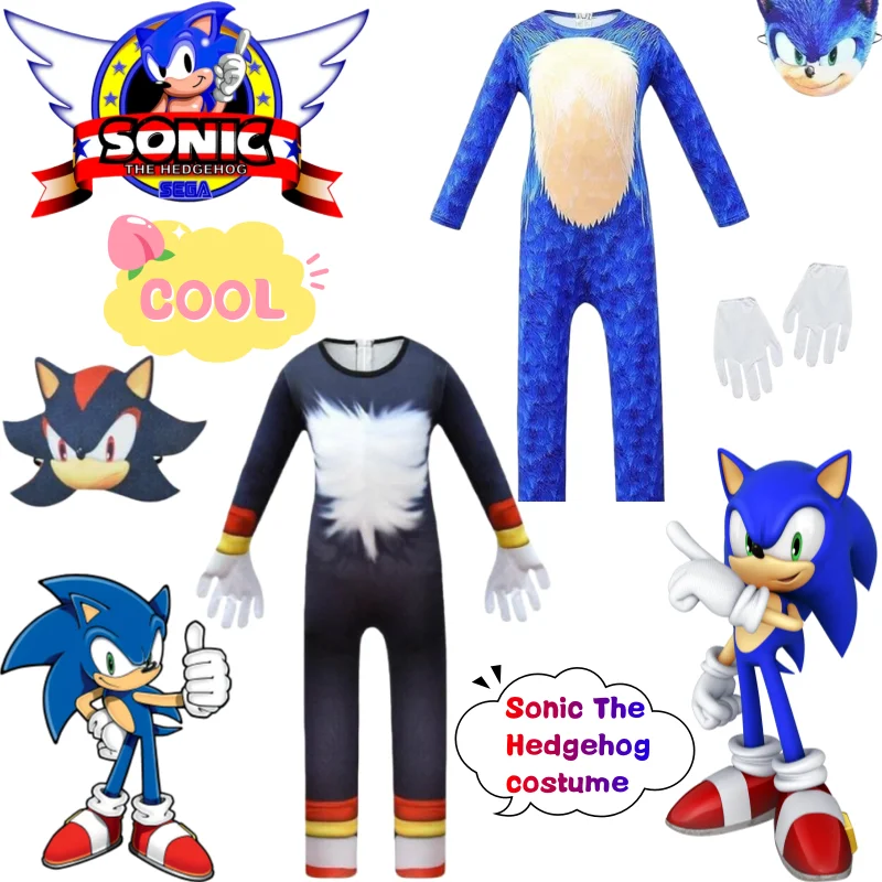 

New Sonic The Hedgehog Performance Clothing Creative High-value Anime Cartoon Digital Print Boys and Girls cosplay Dance Suit