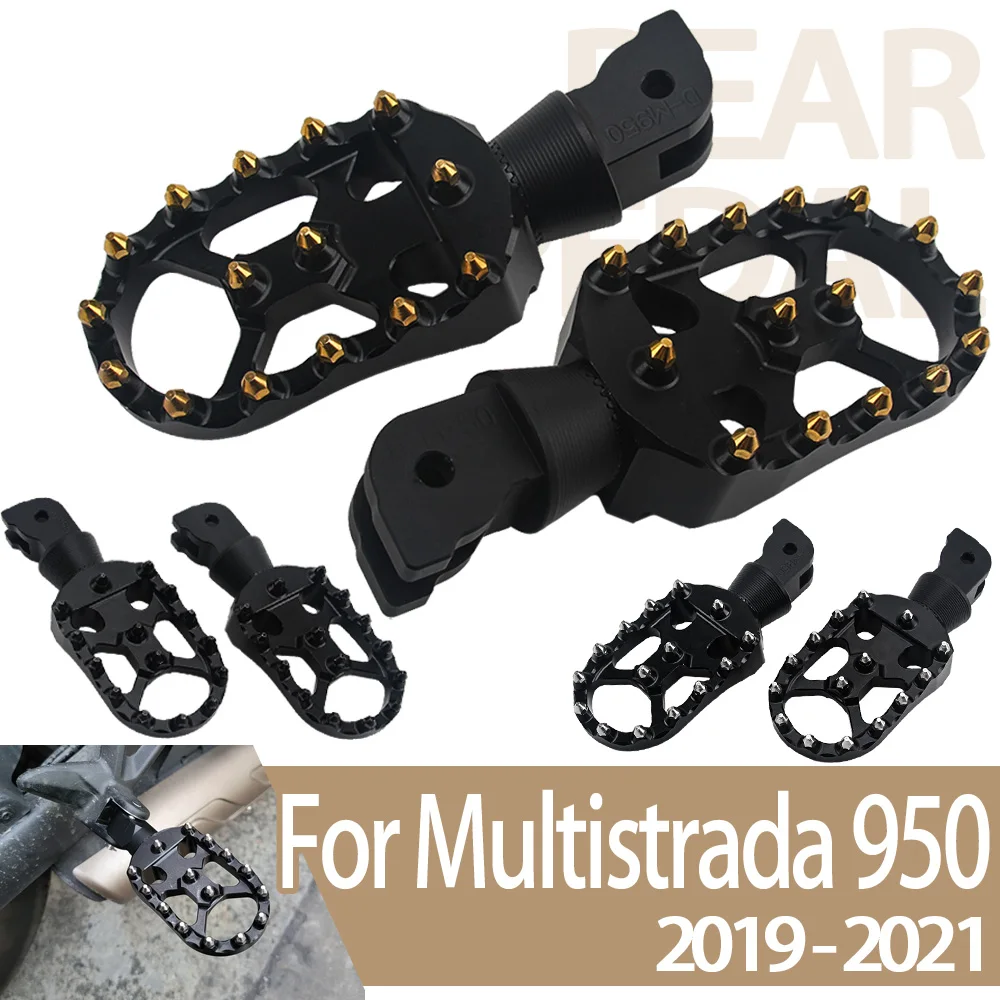 

Motorcycle Front Rear Footrest Foot Pegs Pedals Passenger Footpeg For Ducati Multistrada 950 RVE 950SP MULTISTRADA 950 2019-2021