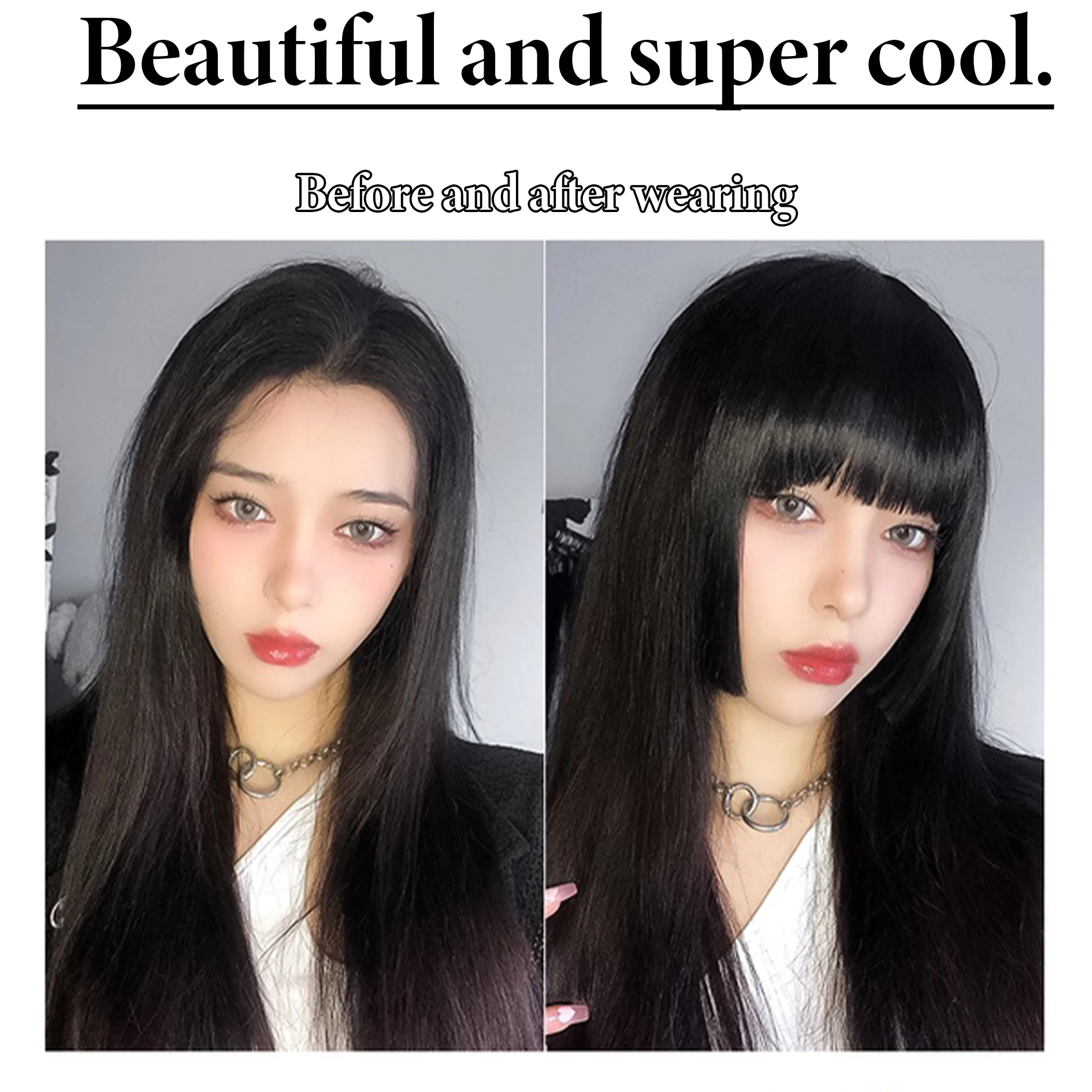 synthesize Liu Hai wig female princess cut Ji hairstyle Qi bangs two-dimensional bangs summer invisible natural forehead wig