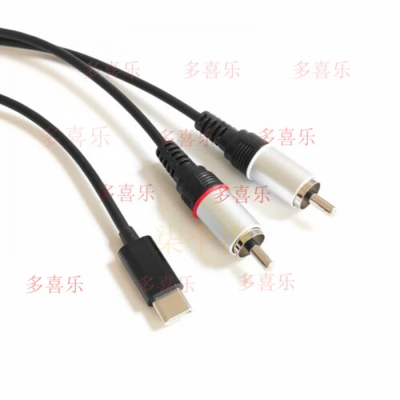 WW    2PACK USB C to RCA for   Audio Cable Type C to 2RCA Male Jack Plug Car Auxiliary Cable