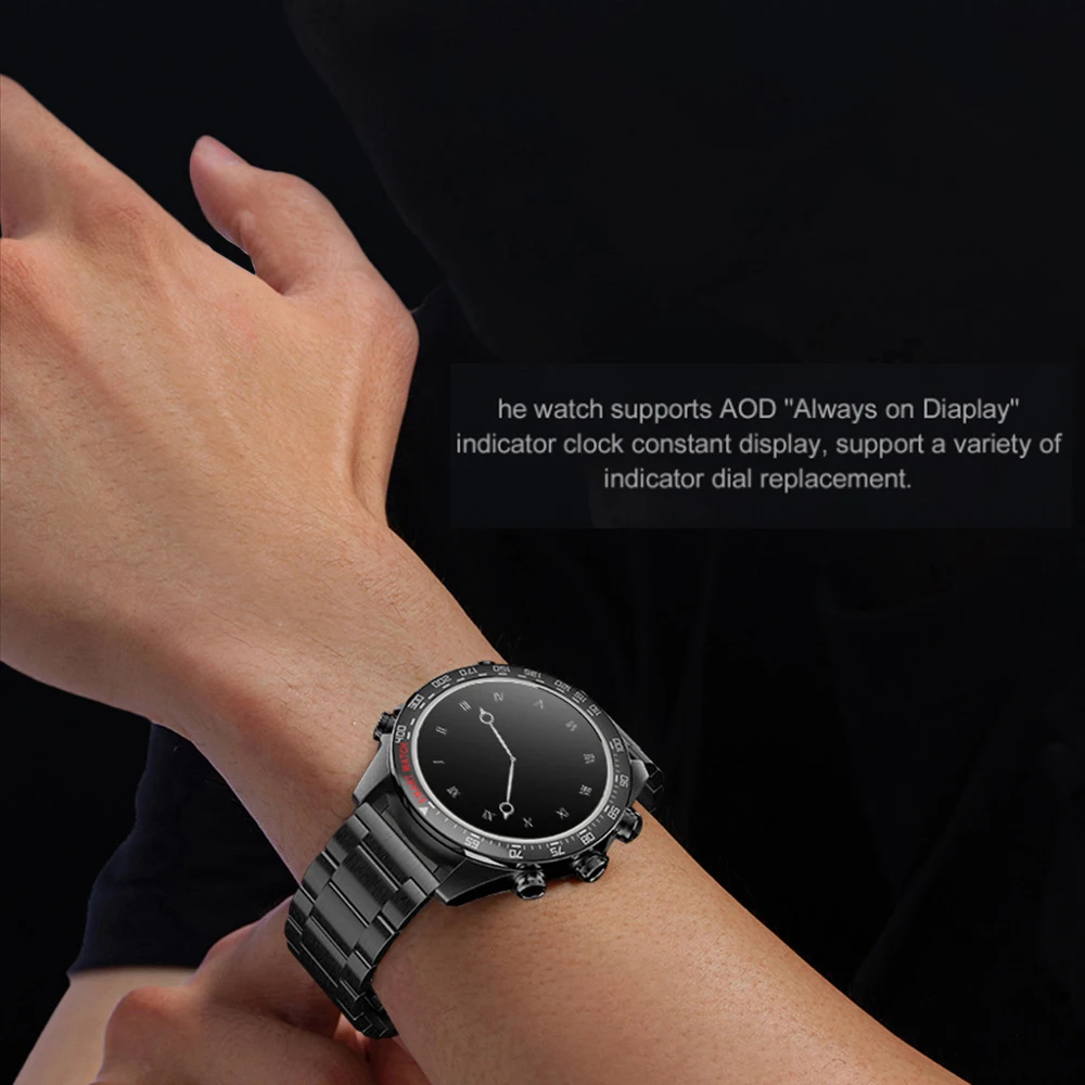 400Mah في الهواء الطلق الرجال AMOLED شاشة بلوتوث دعوة Smartwatch AOD دائما على عرض الرياضة الموسيقى مقاوم للماء الصحة ساعة ذكية